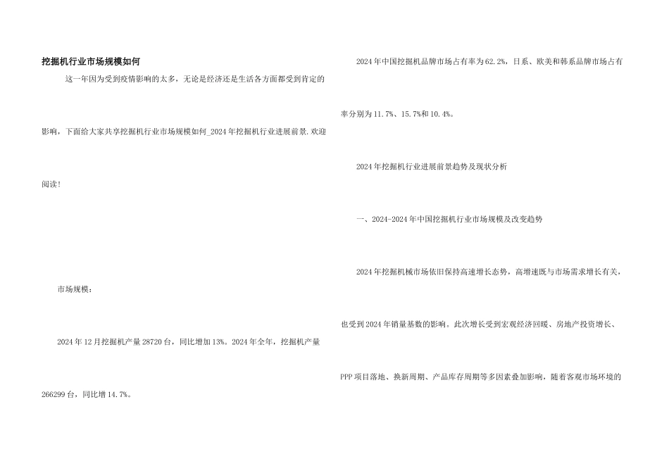 挖掘机行业市场规模如何_第1页