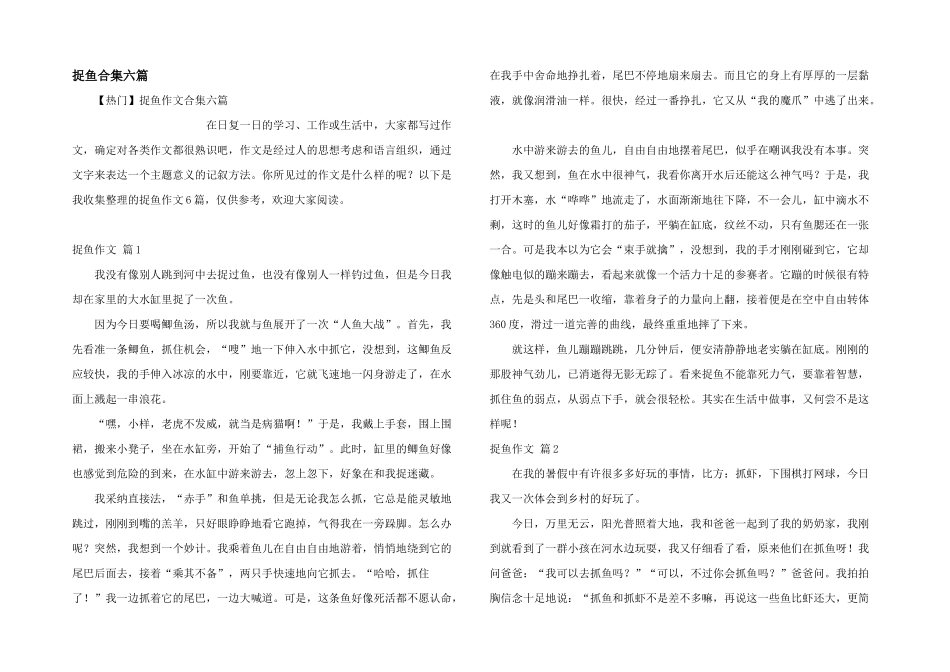 捉鱼合集六篇_第1页