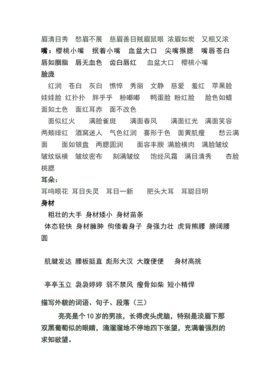 描写人物外貌的词语_第2页