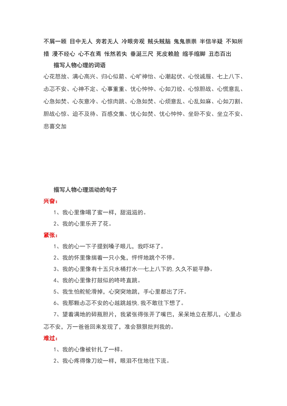描写人物心情的二字词语_第3页