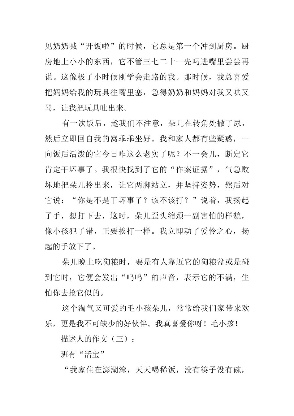 描写人的作文_第3页