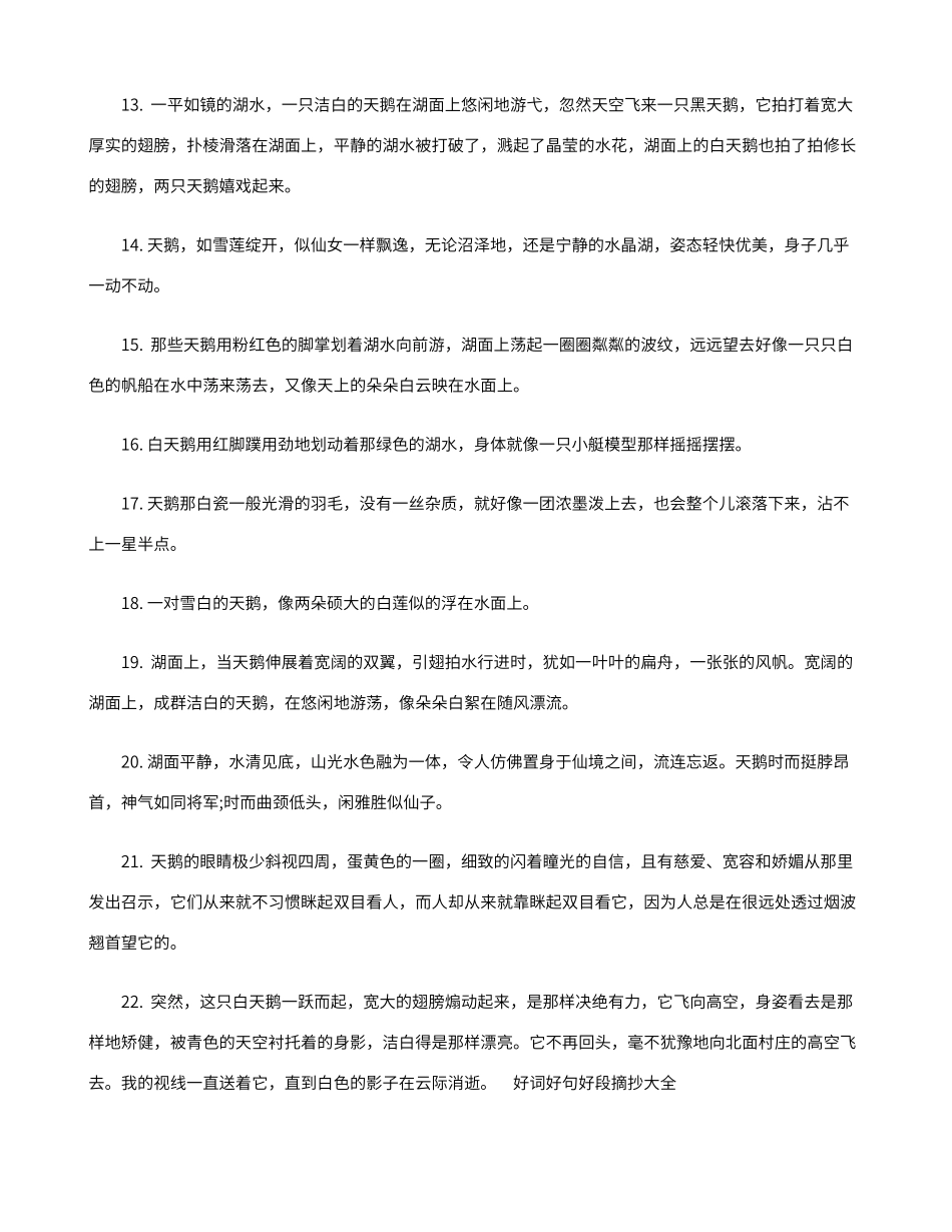 描写天鹅的好句好段_第2页