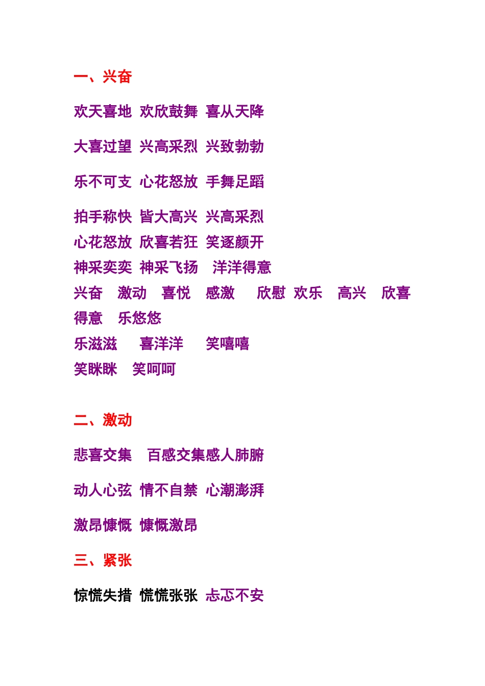 描写心情的好词好句_第1页