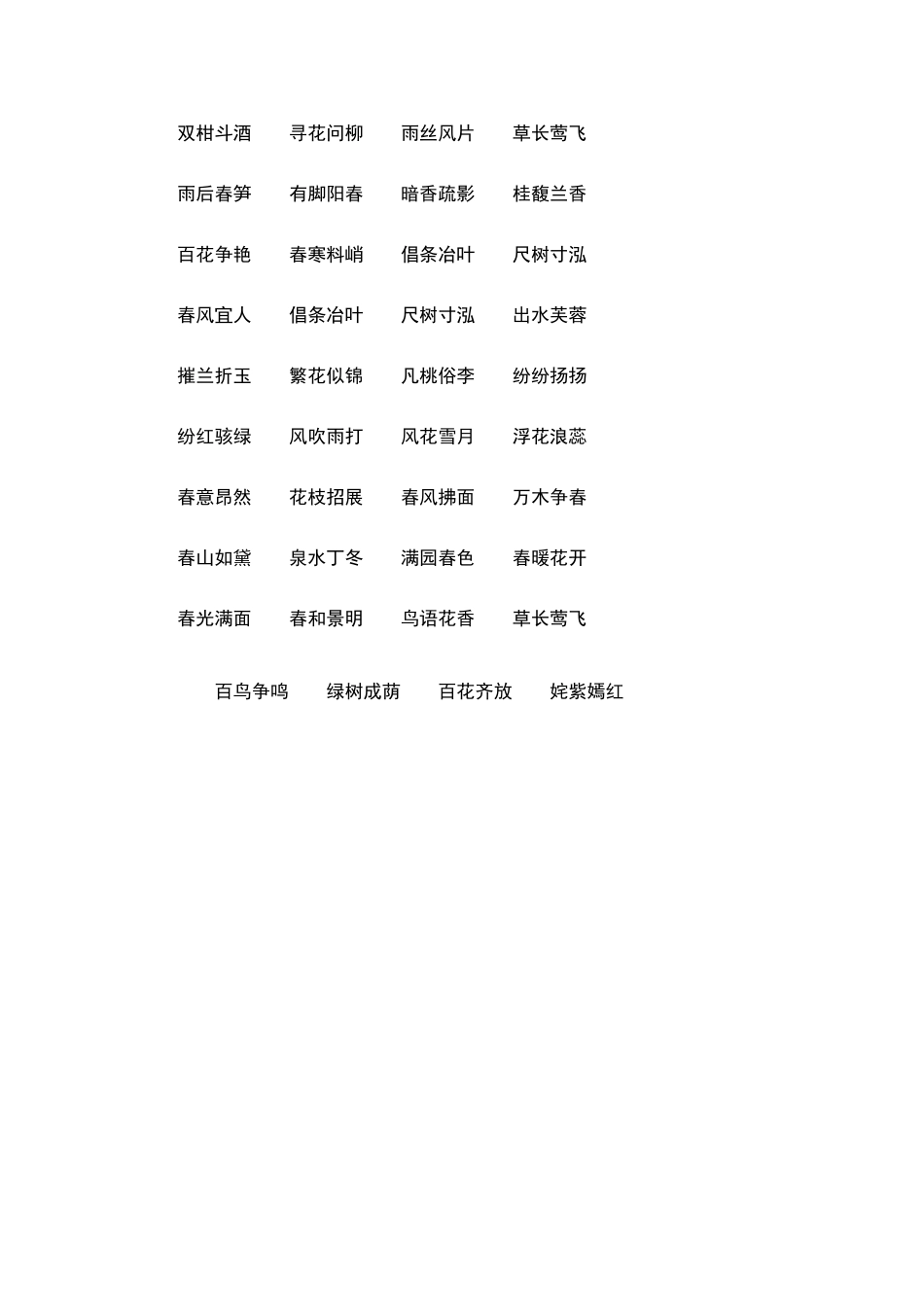 描写春天景物的四字词语_第2页