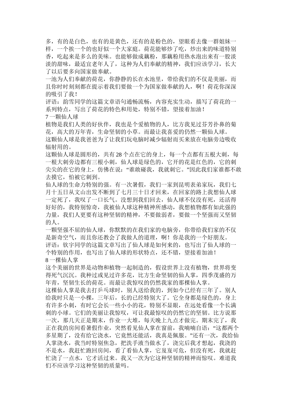 描写植物的作文精选_第3页