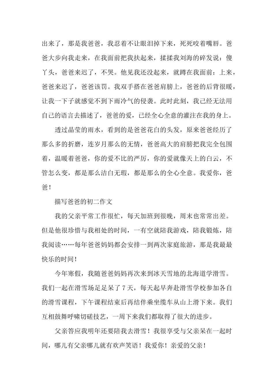 描写爸爸的初二作文_第3页