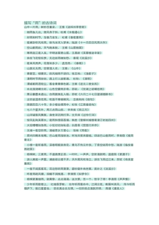 描写雨的古诗词