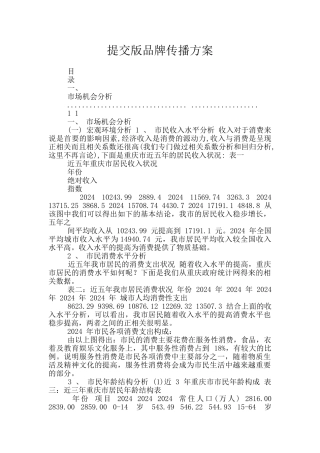 提交版品牌传播方案