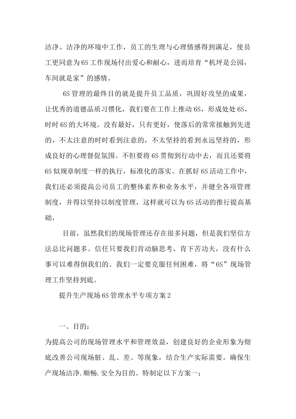 提升生产现场6S管理水平专项方案3篇_第2页