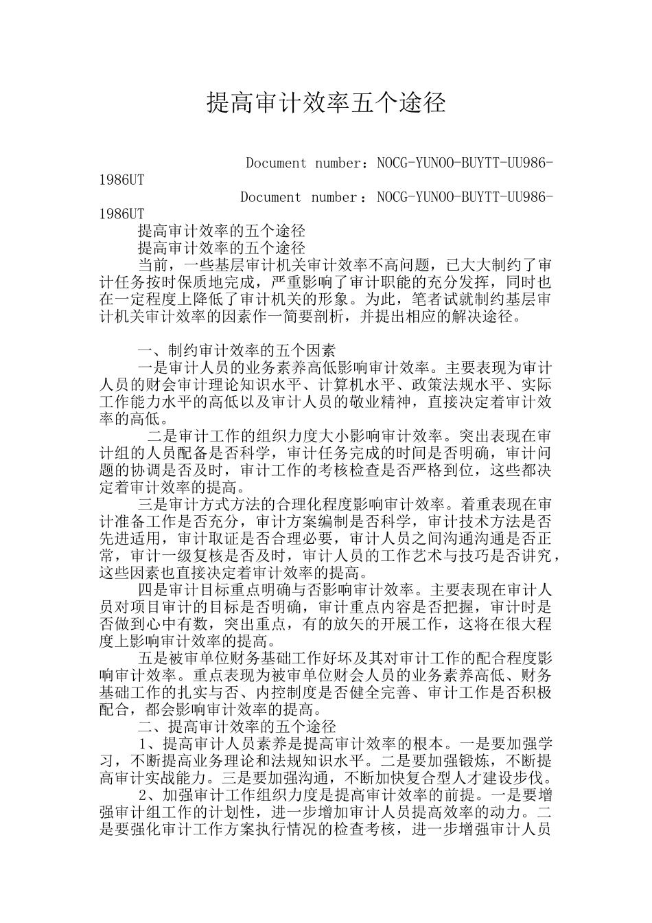 提高审计效率五个途径_第1页