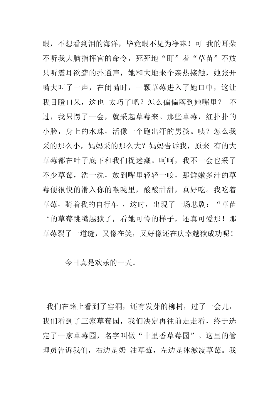 摘草莓的作文_第3页