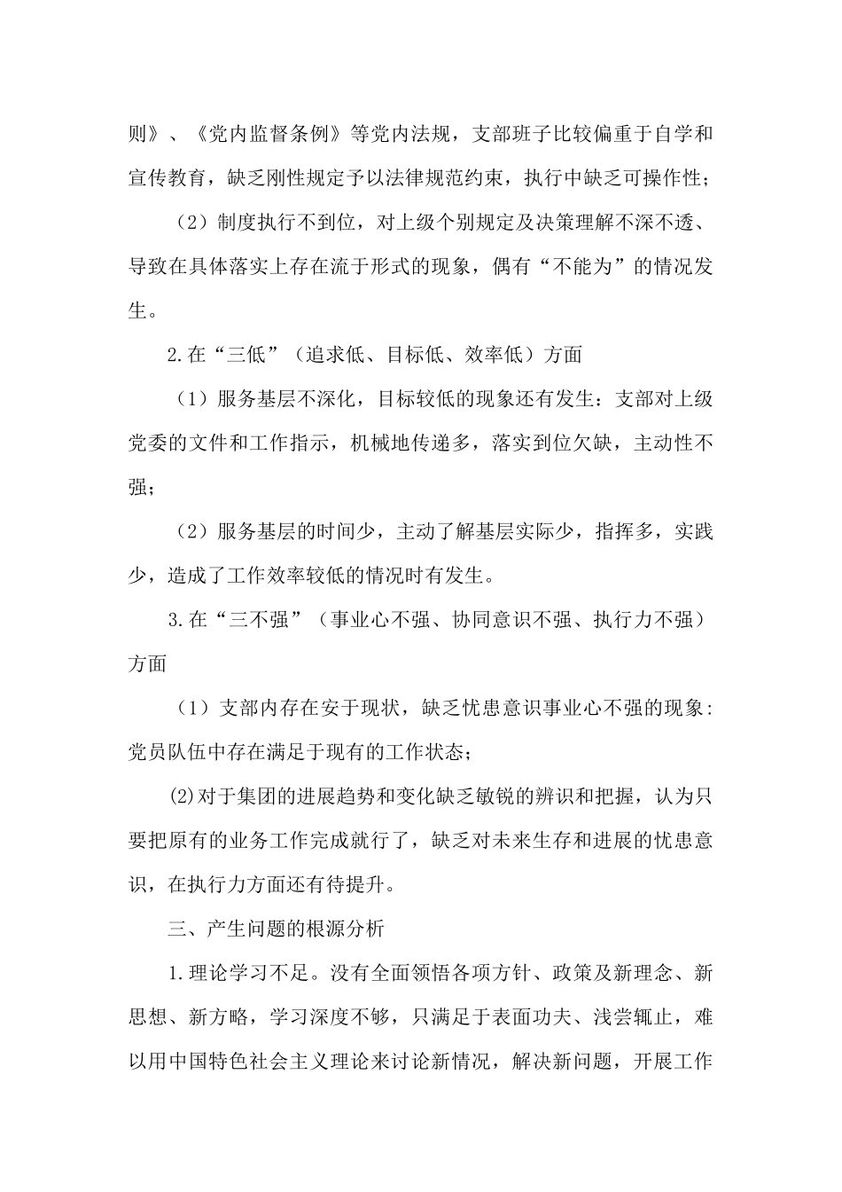 支委会对照检查材料20249篇_第3页