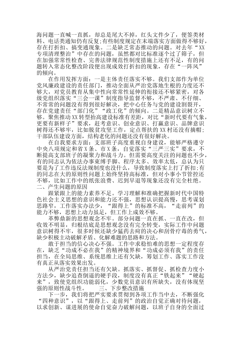 支委班子报告对照检查情况_第2页