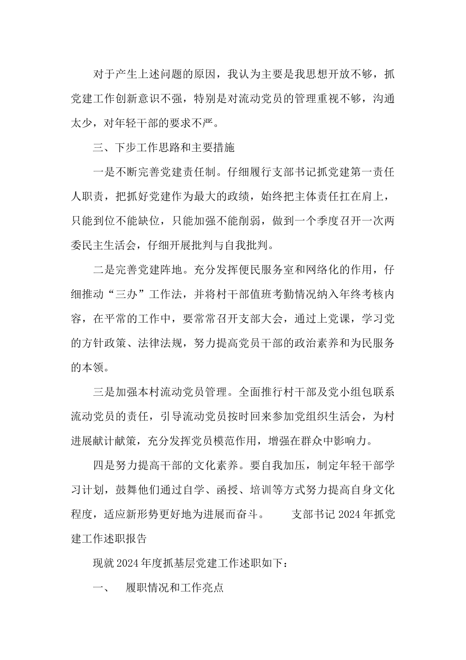 支部书记2024年抓党建工作述职报告_第3页