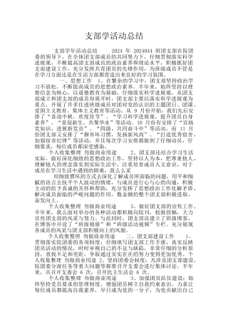 支部学活动总结