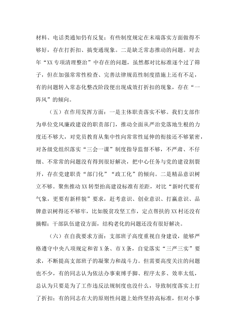 支部班子对照检查材料2024党史_第3页