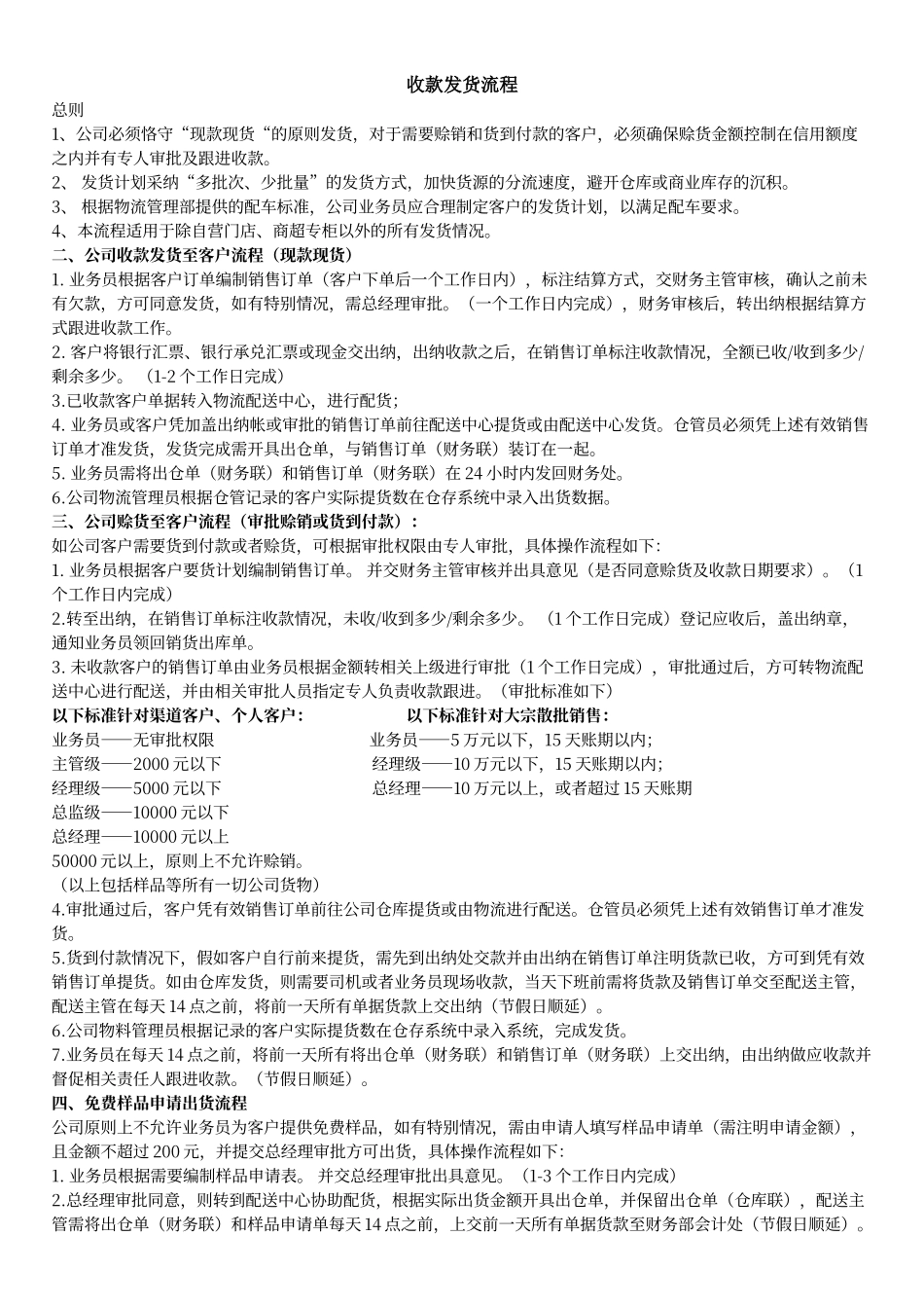 收款发货流程_第1页