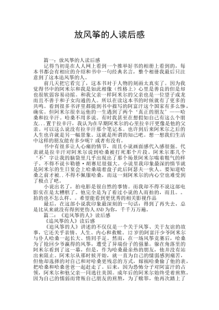 放风筝的人读后感