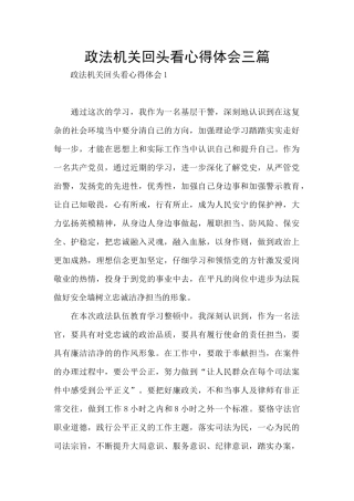 政法机关回头看心得体会三篇