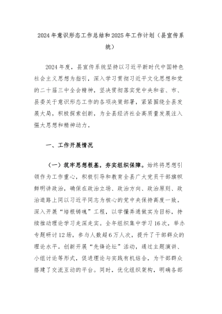 2024年意识形态工作总结和2025年工作计划（县宣传系统）