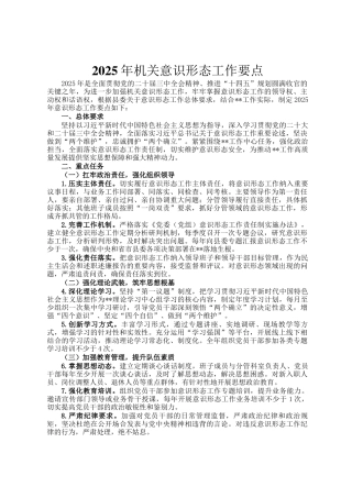 2025年机关意识形态工作要点