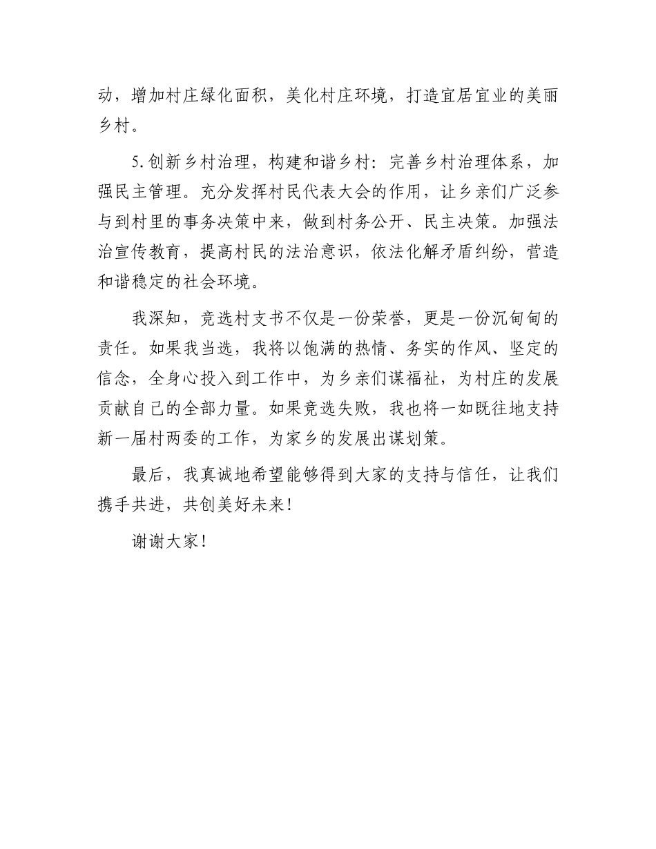 2025年竞选村支书发言材料_第3页