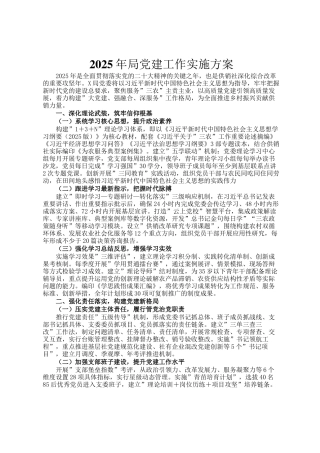 2025年局党建工作实施方案