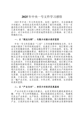 2025年中央一号文件学习感悟