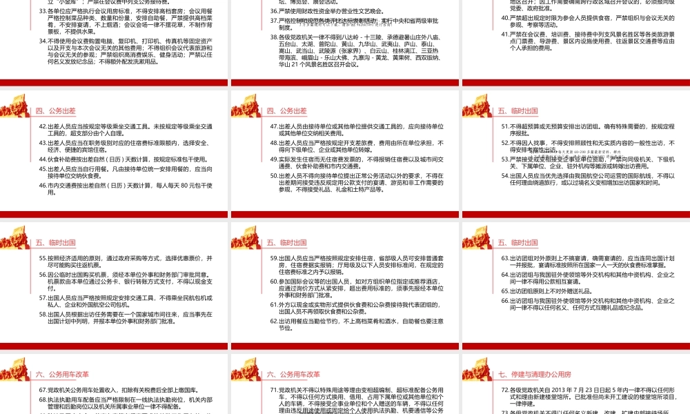 八项规定清单80条