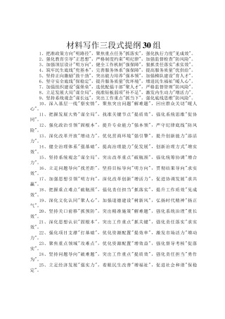 材料写作三段式提纲30组