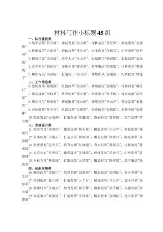 材料写作小标题45组
