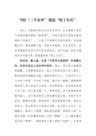 当好“三个表率” 锻造“组工尖兵”