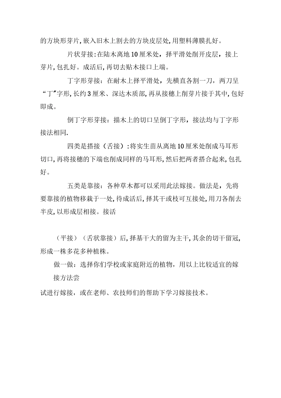 四年级下册综合实践活动教案 主题五 植物的扦插与嫁接_第3页