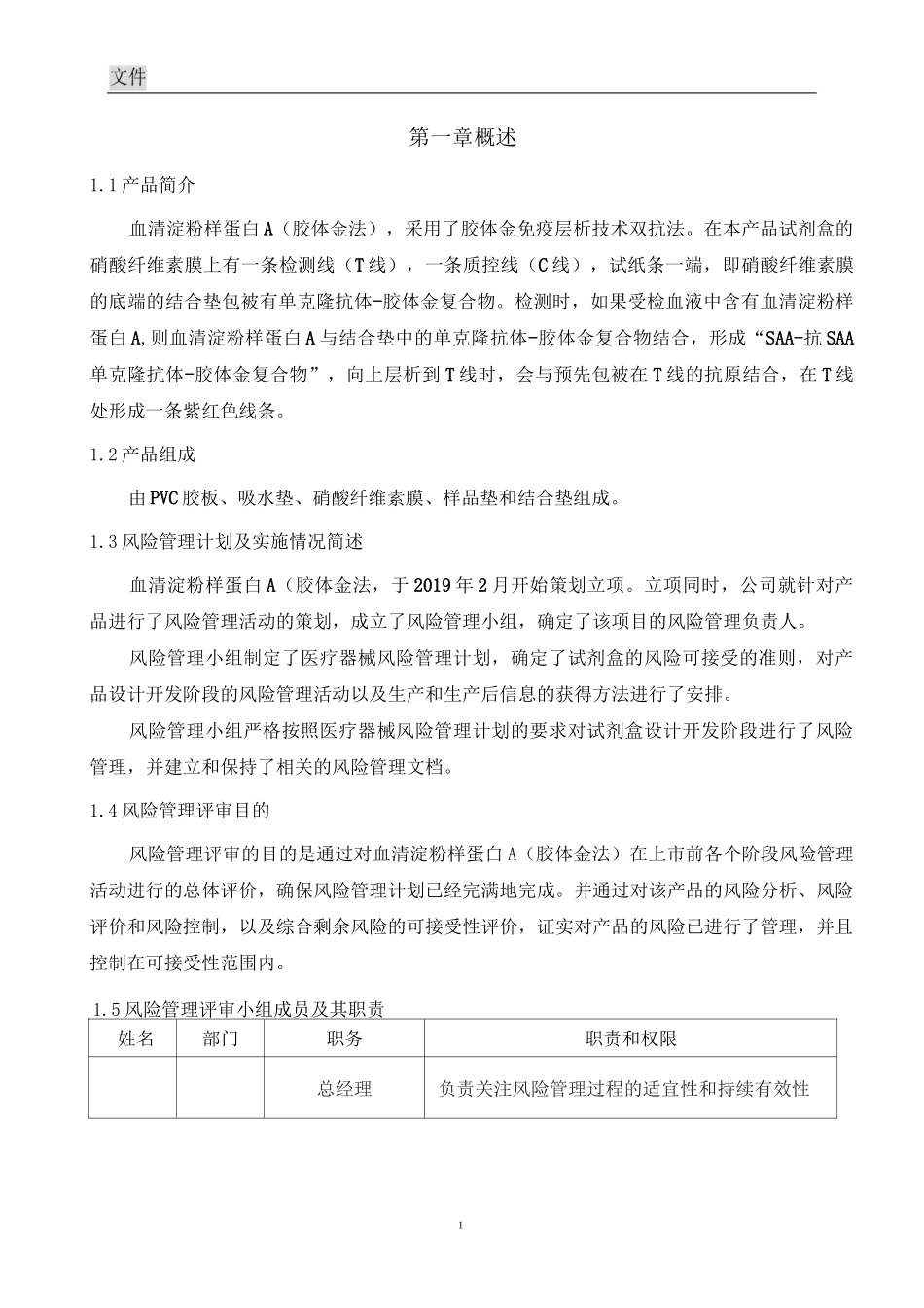 胶体金检测试剂盒产品风险管理报告模板_第2页