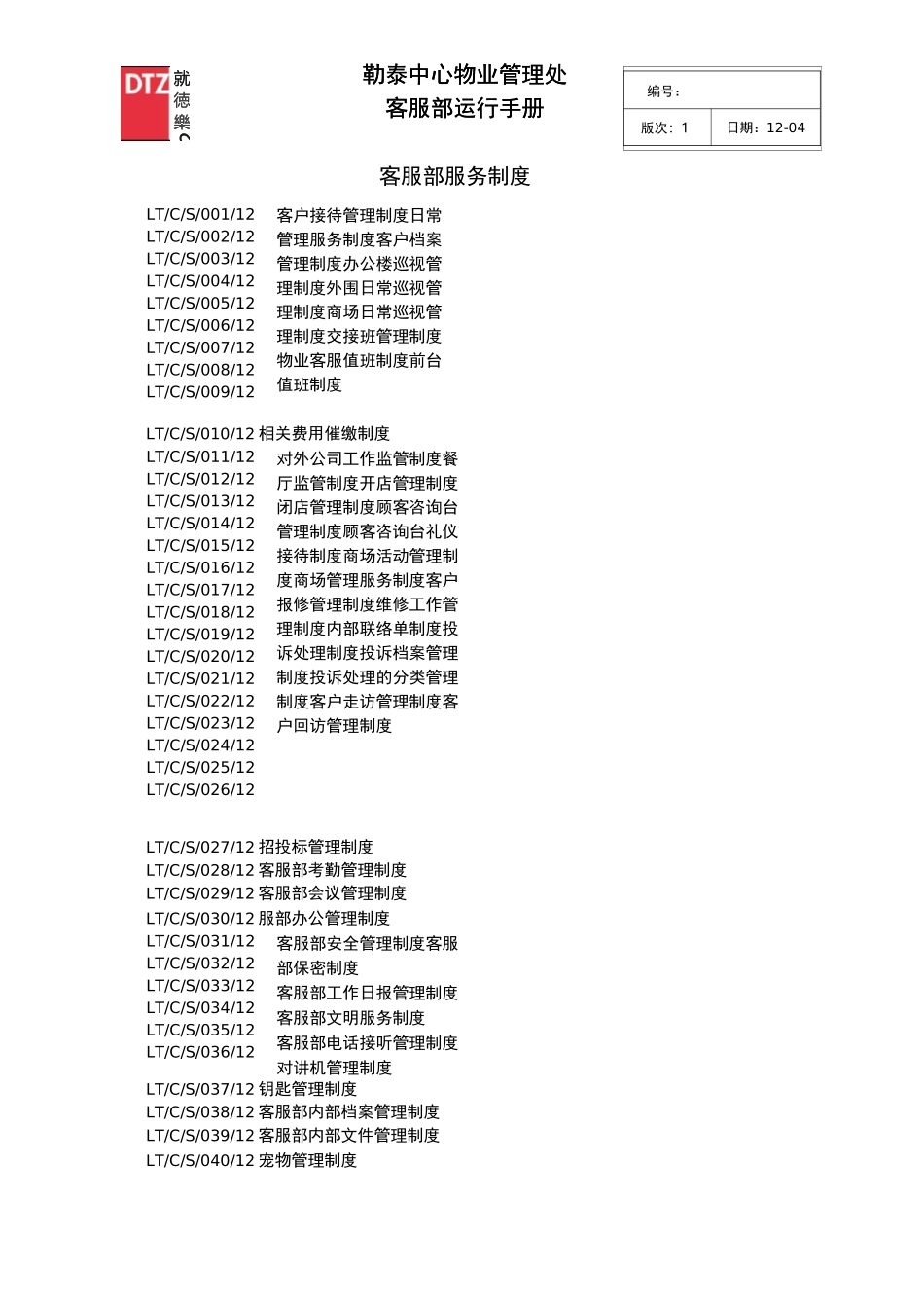 客服运作手册模板_第1页