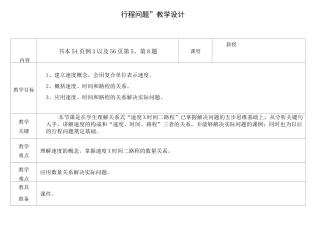《行程问题》教学设计(精品课)