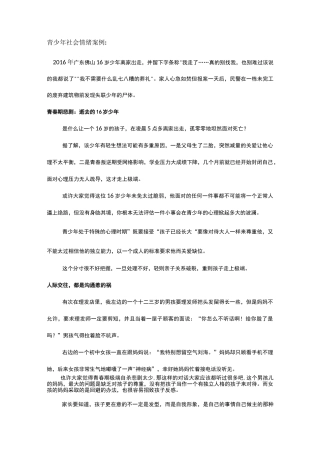 青少年社会情绪案例