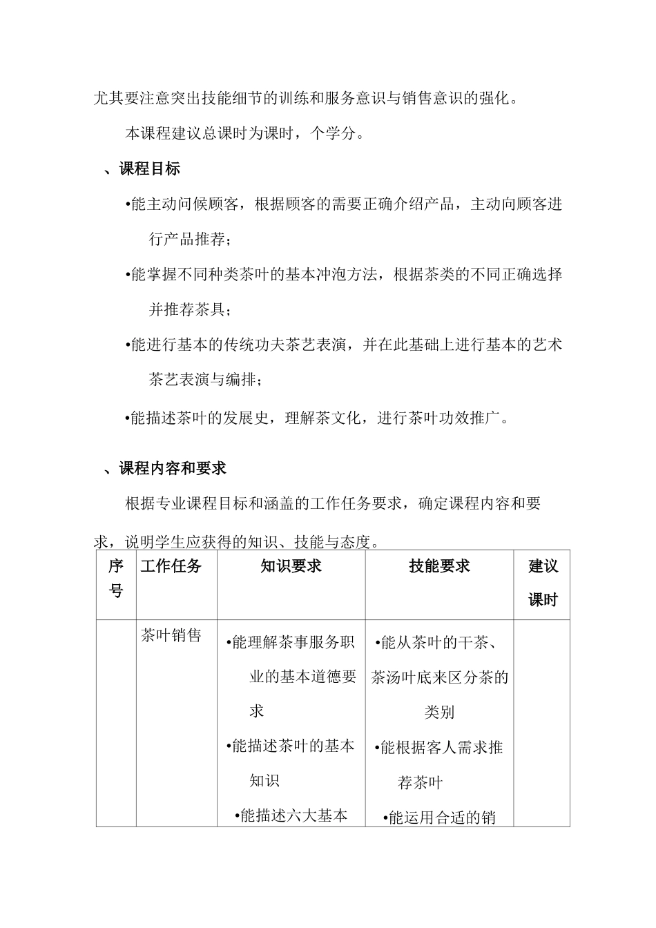 《茶事服务》课程标准_第3页