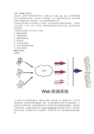 浅谈大型Web系统架构