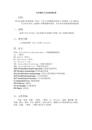 电子元器件插件工艺