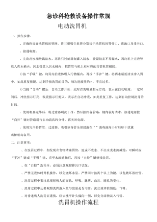 急诊科设备操作常规