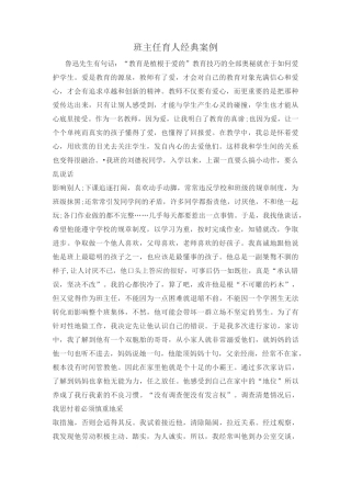 班主任育人经典案例3
