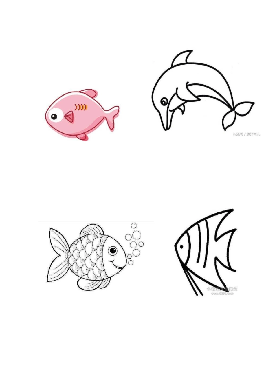 鱼简笔画(可打印A4)_第2页