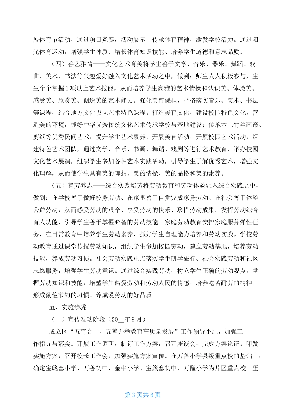 “五育合一·五善并举”教育高质量发展实施方案_第3页