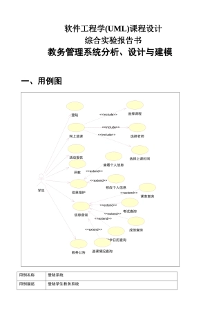教务管理系统分析、设计与建模