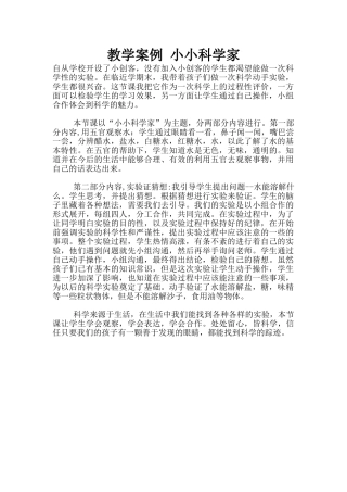 教学案例-小小科学家