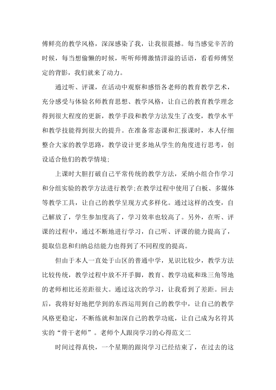 教师个人跟岗培训总结_第2页