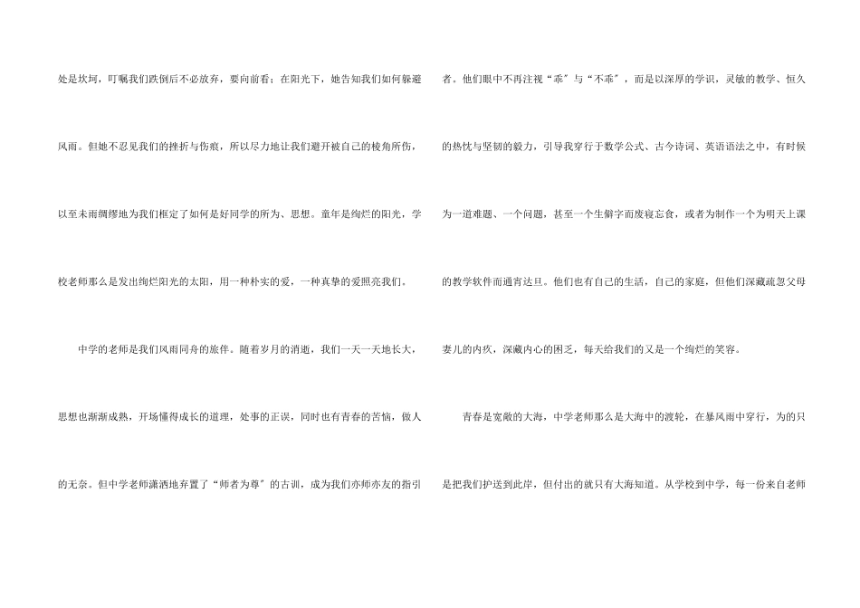 教师感恩演讲稿模板锦集5篇_第2页