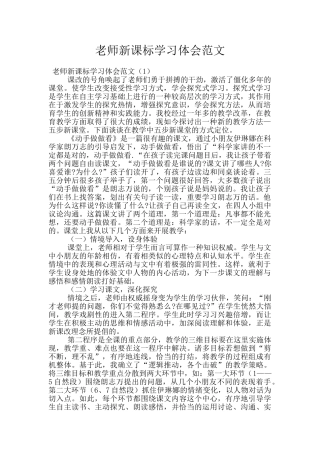 教师新课标学习体会范文