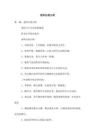 教师自我分析